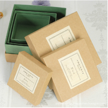 Quality Natural Kraft Paper Box with Lid Small Square Kraft Paper Boxes